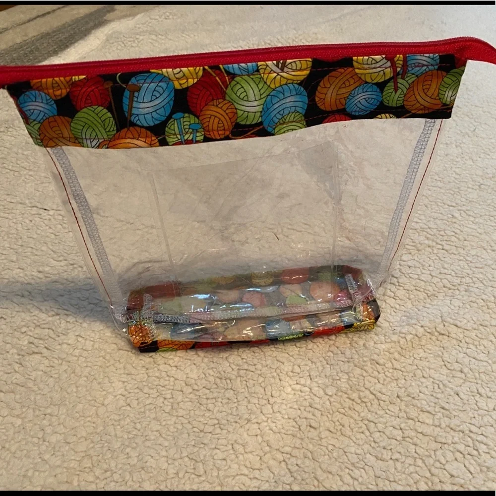 Cute plastic lined storage/make up bag!